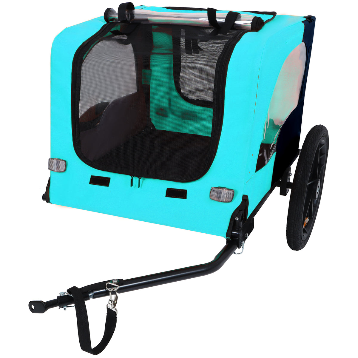Pet Bike Trailer for Small & Medium Pets, Foldable Frame with Quick-Release Wheel