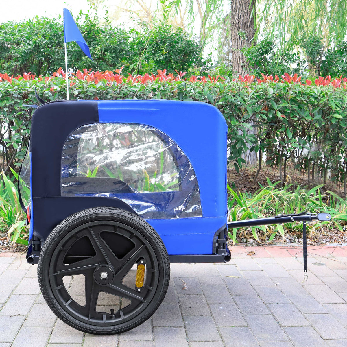 Pet Bike Trailer for Small & Medium Pets, Foldable Frame with Quick-Release Wheel