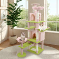 Flower Cat Tree with Large Condo, Removable Flower Cushion & Hammock