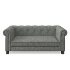 Dog Modern Linen Fabric Elevated Dog Sofa, Elegant Rectangular Raised Pet Couch, Soft  Comfortable Durable Pet Bed for Small and Medium Dogs, Light Grey