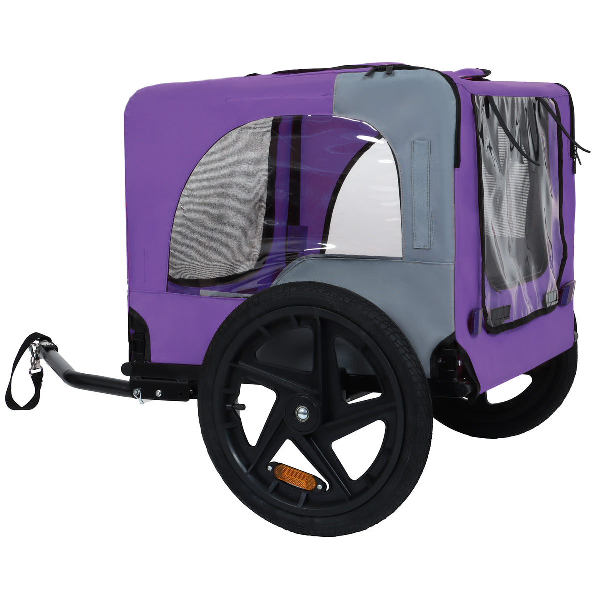 Pet Bike Trailer for Small & Medium Pets, Foldable Frame with Quick-Release Wheel