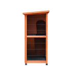 2-Story Rabbit Hutch with Run, 2 Removable No-Leak Trays & Non-Slip Ramp