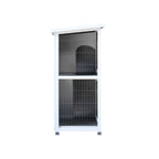 2-Story Rabbit Hutch with Run, 2 Removable No-Leak Trays & Non-Slip Ramp