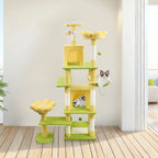 Flower Cat Tree with Large Condo, Removable Flower Cushion & Hammock
