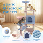 Flower Cat Tree with Large Condo, Removable Flower Cushion & Hammock
