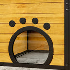 4-Tier Large Outdoor Wooden Catio, Weatherproof Window-Attached Cat Enclosure with  Multiple Platforms and Private Resting Condos for Multi Cats, Brown