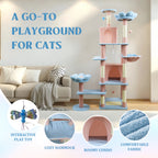 Flower Cat Tree with Large Condo, Removable Flower Cushion & Hammock