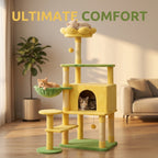 Flower Cat Tree with Large Condo, Removable Flower Cushion & Hammock