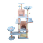 Flower Cat Tree with Large Condo, Removable Flower Cushion & Hammock