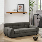 Dog Upholstered Pet Sofa Couch with High Backrest and Armrests, Modern Rectangular Soft  Comfortable Pet Bed for Small and Medium Dogs, Beige