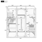 Cat Large Outdoor Catio Enclosure, 62.8"L×32.2"W×68.5"H Balcony Cat Playpen with Dual  Access Doors, Multiple Platforms and 2 Private Condos, Suitable for 1 to 3 Cats, Black & Brown