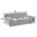 Dog Upholstered Pet Sofa Couch with High Backrest and Armrests, Modern Rectangular Soft  Comfortable Pet Bed for Small and Medium Dogs, Beige