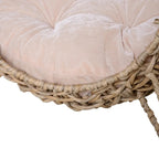 Cat Elevated Woven Banana Leaf Cat Bed, Hand Braided Pet Condo with Plush Cushion for  Kittens and Small Cats, Beige