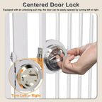 Dog & Cat Extra Tall 61 Inch Pressure Mount Pet Gate with Small Cat Door, Adjustable 30.2"  to 32.6" No Drill Safety Barrier for Doorway and Kitchen, White