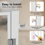 Dog & Cat Extra Tall 61 Inch Pressure Mount Pet Gate with Small Cat Door, Adjustable 30.2"  to 32.6" No Drill Safety Barrier for Doorway and Kitchen, White