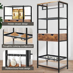 Dog & Cat Farmhouse Style Pet Feeder Station with Adjustable Height Bowls and Storage Shelves , Elevated Dog Feeding Stand for Dogs and Cats