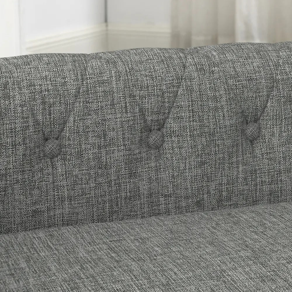 Modern Linen Fabric Elevated Dog Sofa, Elegant Rectangular Raised Pet Couch, Soft  Comfortable Durable Pet Bed for Small and Medium Dogs, Light Grey