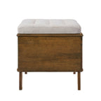 Letitia Rubber Wood Cat Bed Ottoman, 2-in-1 Tufted Pet Ottoman with Cat Cave