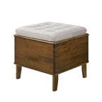 Letitia Rubber Wood Cat Bed Ottoman, 2-in-1 Tufted Pet Ottoman with Cat Cave