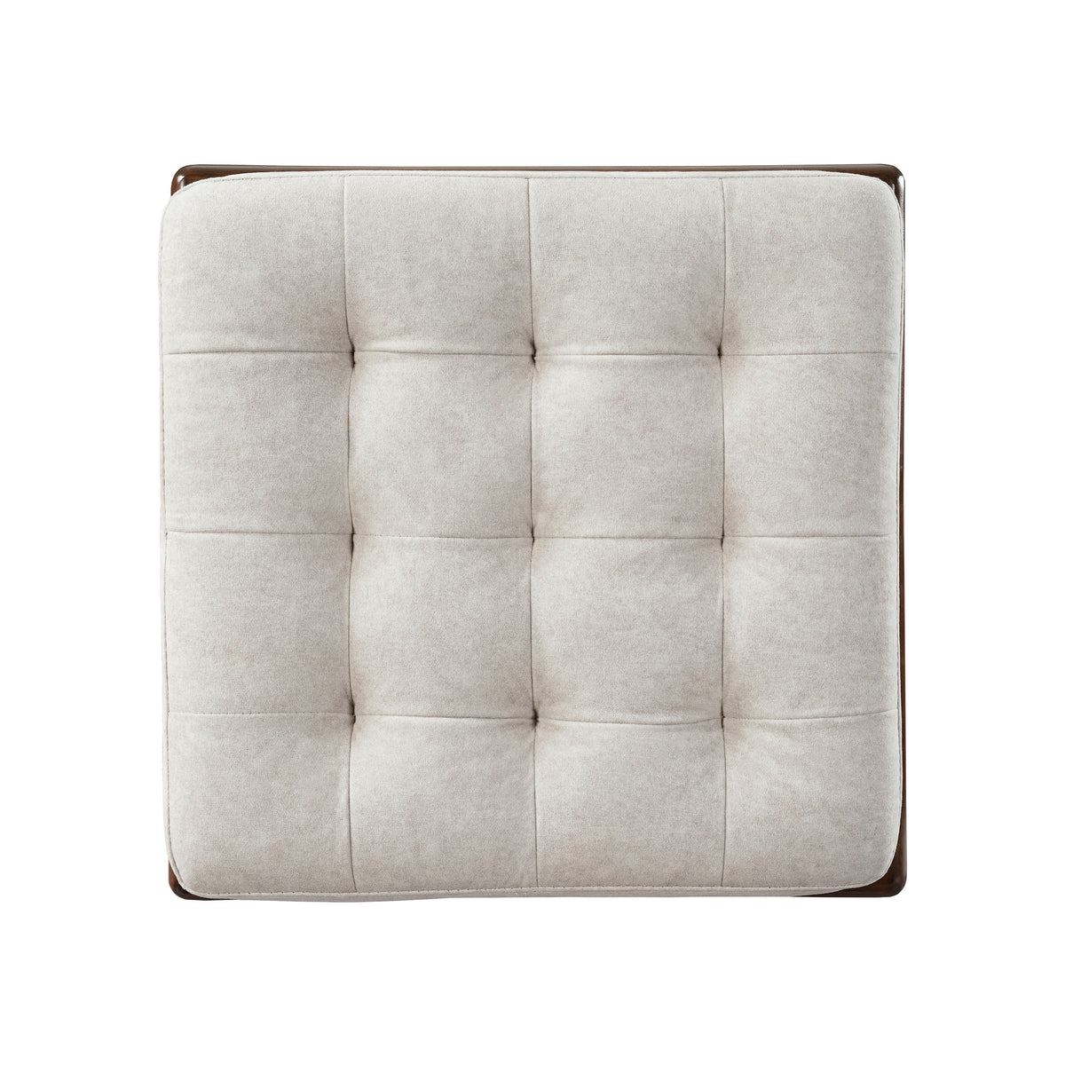 Letitia Rubber Wood Cat Bed Ottoman, 2-in-1 Tufted Pet Ottoman with Cat Cave