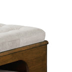 Letitia Rubber Wood Cat Bed Ottoman, 2-in-1 Tufted Pet Ottoman with Cat Cave