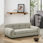 Dog Upholstered Pet Sofa Couch with High Backrest and Armrests, Modern Rectangular Soft  Comfortable Pet Bed for Small and Medium Dogs, Beige