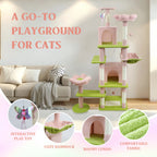 Flower Cat Tree with Large Condo, Removable Flower Cushion & Hammock