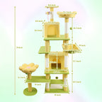 Flower Cat Tree with Large Condo, Removable Flower Cushion & Hammock