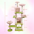 Flower Cat Tree with Large Condo, Removable Flower Cushion & Hammock