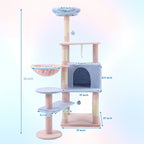 Flower Cat Tree with Large Condo, Removable Flower Cushion & Hammock